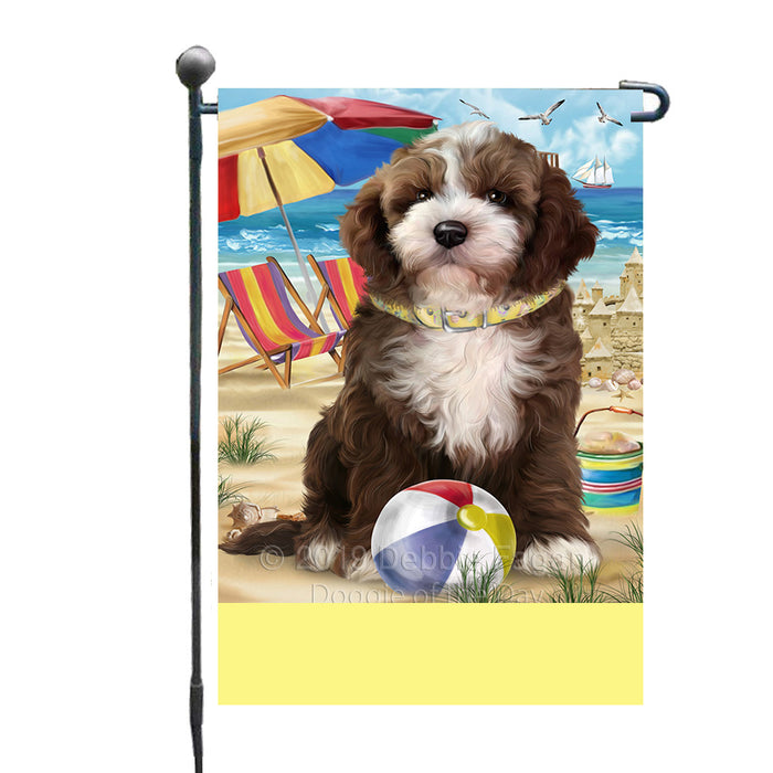 Personalized Pet Friendly Beach Cockapoo Dog Custom Garden Flags GFLG-DOTD-A58313
