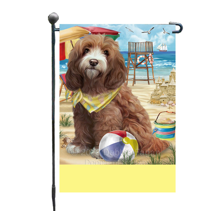 Personalized Pet Friendly Beach Cockapoo Dog Custom Garden Flags GFLG-DOTD-A58316