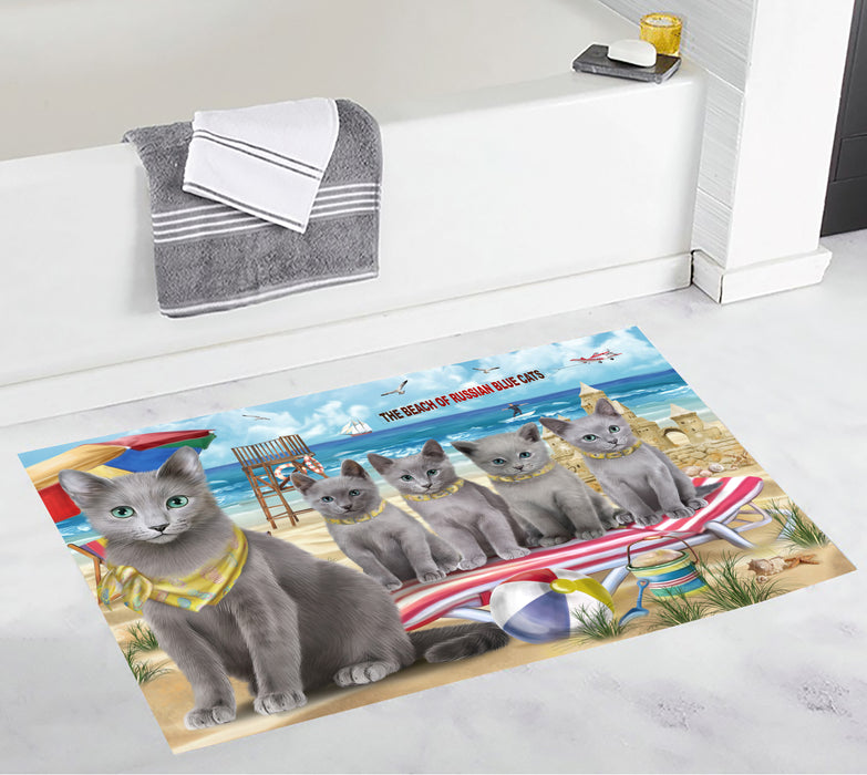 Pet Friendly Beach Russian Blue Cats Bath Mat