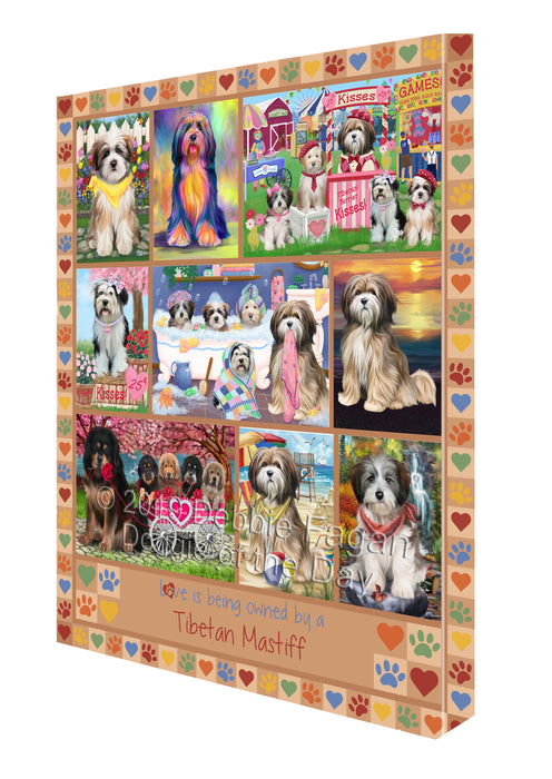 Love is Being Owned Tibetan Mastiff Dog Beige Canvas Print Wall Art Décor CVS138572