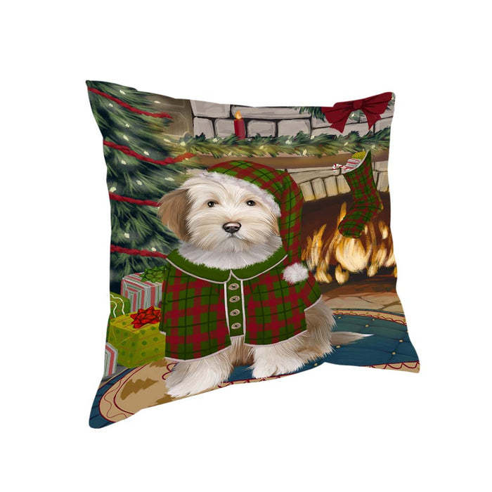 The Stocking was Hung Tibetan Terrier Dog Pillow PIL71464