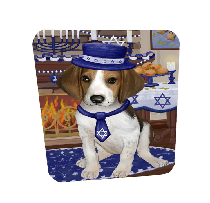 Happy Hanukkah Family Treeing Walker Coonhound Dogs Coasters Set of 4 CSTA58769