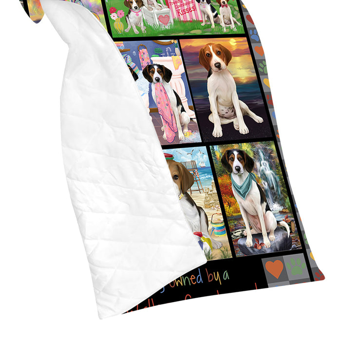 Love is Being Owned Treeing Walker Coonhound Dog Grey Quilt