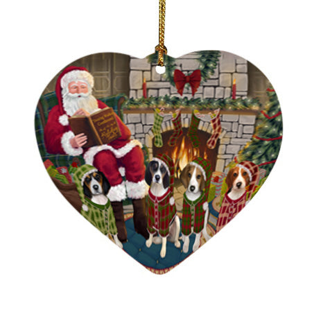 Christmas Cozy Holiday Tails Treeing Walker Coonhounds Dog Heart Christmas Ornament HPOR55751