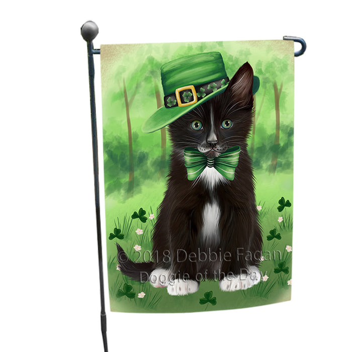 St. Patricks Day Irish Portrait Tuxedo Cat Garden Flag GFLG65022