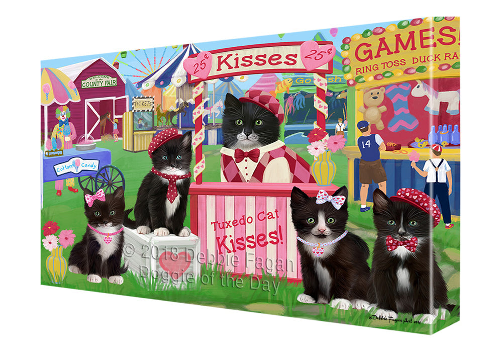 Carnival Kissing Booth Tuxedo Cats Canvas Print Wall Art Décor CVS126638