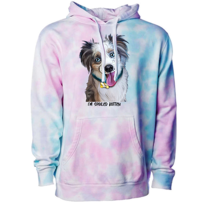 Personalized Pet Photos on Tie Dye Cotton Candy Hoodie