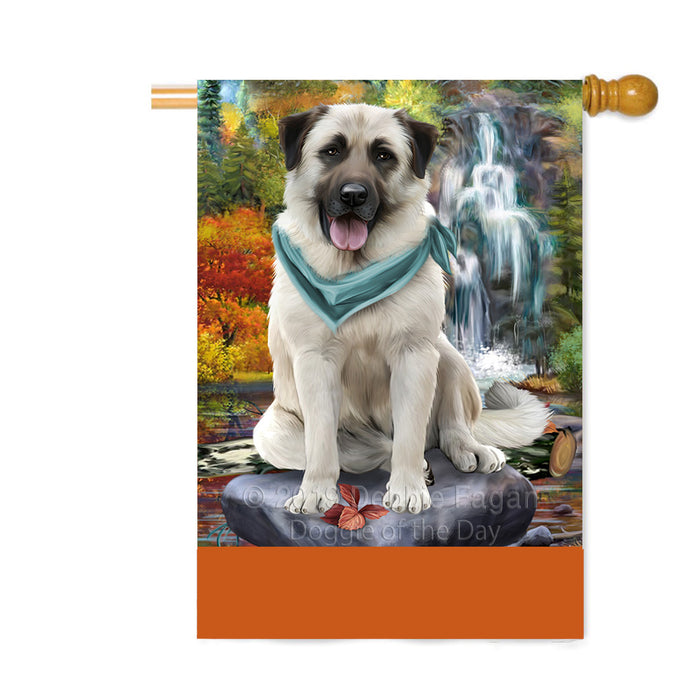 Personalized Scenic Waterfall Anatolian Shepherd Dog Custom House Flag FLG-DOTD-A60948
