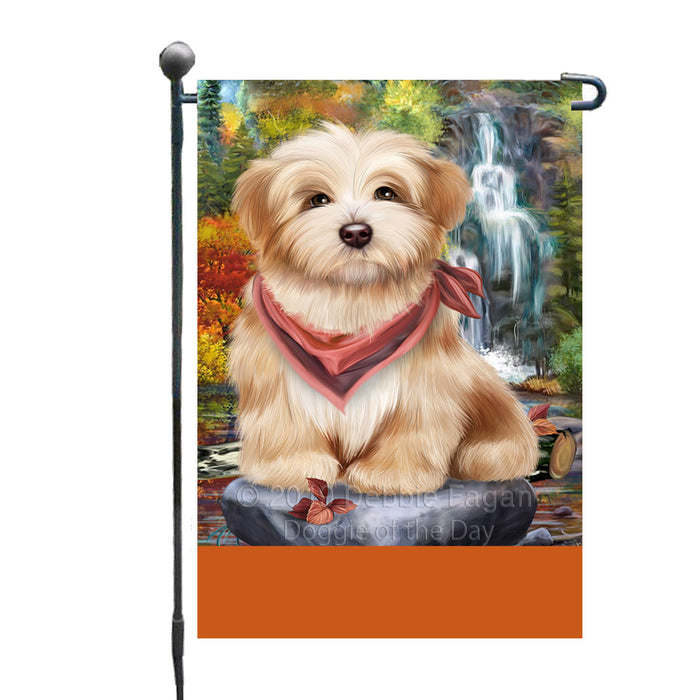 Personalized Scenic Waterfall Havanese Dog Custom Garden Flags GFLG-DOTD-A61025