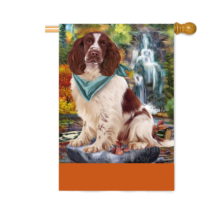 Personalized Scenic Waterfall Springer Spaniel Dog Custom House Flag FLG-DOTD-A61201