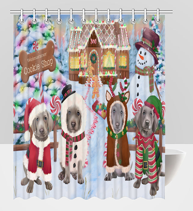 Holiday Gingerbread Cookie Weimaraner Dogs Shower Curtain