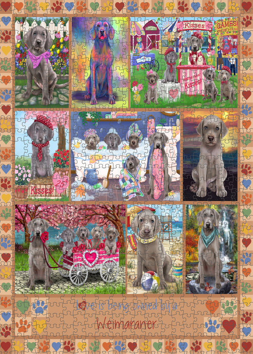 Love is Being Owned Weimaraner Dog Beige Puzzle with Photo Tin PUZL98700