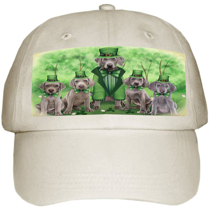 St. Patricks Day Irish Family Portrait Weimaraners Dog Ball Hat Cap HAT52011