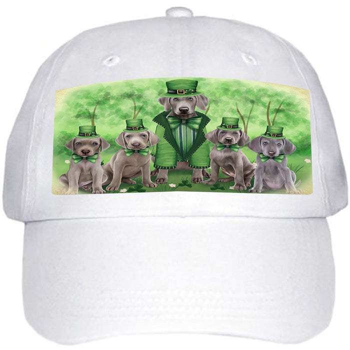 St. Patricks Day Irish Family Portrait Weimaraners Dog Ball Hat Cap HAT52011