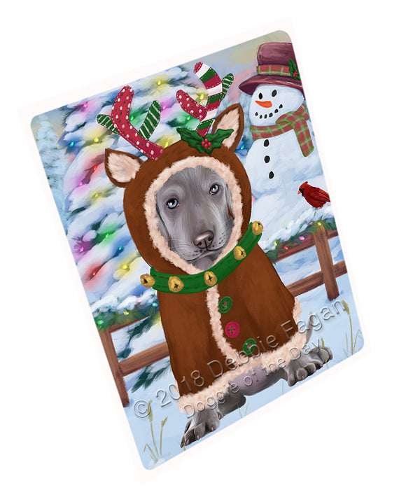 Christmas Gingerbread House Candyfest Weimaraner Dog Large Refrigerator / Dishwasher Magnet RMAG101802