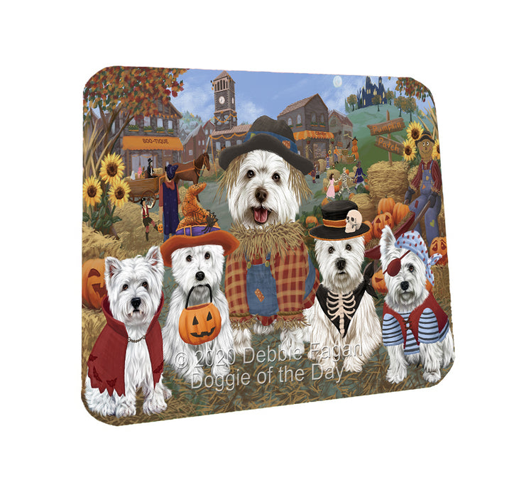 Halloween 'Round Town West Highland Terrier Dogs Coasters Set of 4 CSTA58000