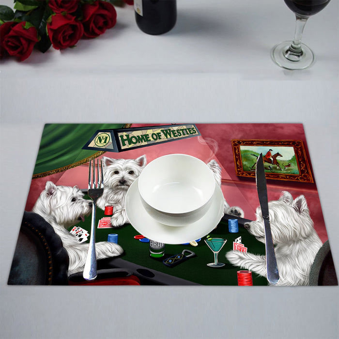 Home of  West Highland White Terrier Dogs Playing Poker Placemat