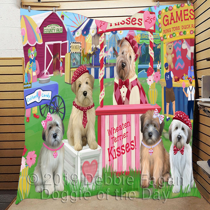Carnival Kissing Booth Wheaten Terrier Dogs Quilt