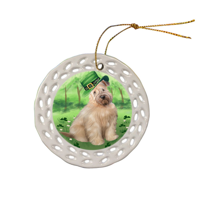 St. Patricks Day Irish Portrait Wheaten Terrier Dog Ceramic Doily Ornament DPOR57995