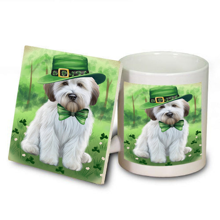 St. Patricks Day Irish Portrait Wheaten Terrier Dog Mug and Coaster Set MUC57049