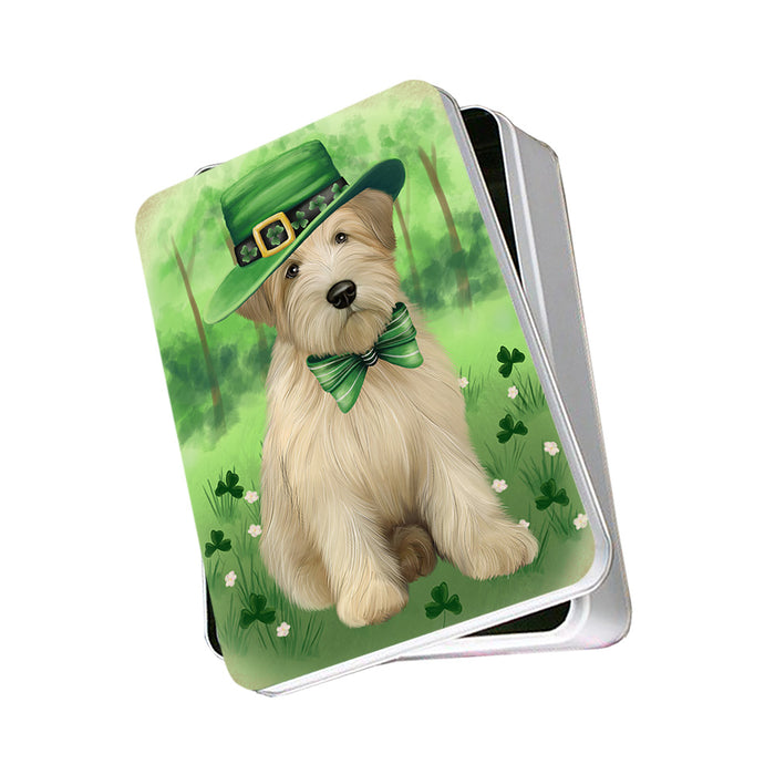 St. Patricks Day Irish Portrait Wheaten Terrier Dog Photo Storage Tin PITN57001