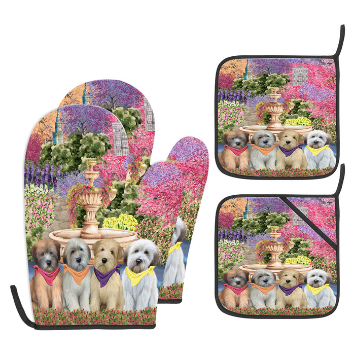 Wheaten Terrier Oven Mitts and Pot Holder Set, Explore a Variety of Personalized Designs, Custom, Kitchen Gloves for Cooking with Potholders, Pet and Dog Gift Lovers