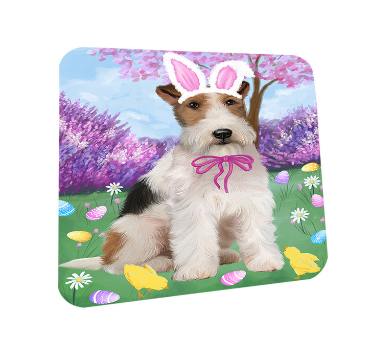 Easter Holiday Wire Fox Terrier Dog Coasters Set of 4 CST56914