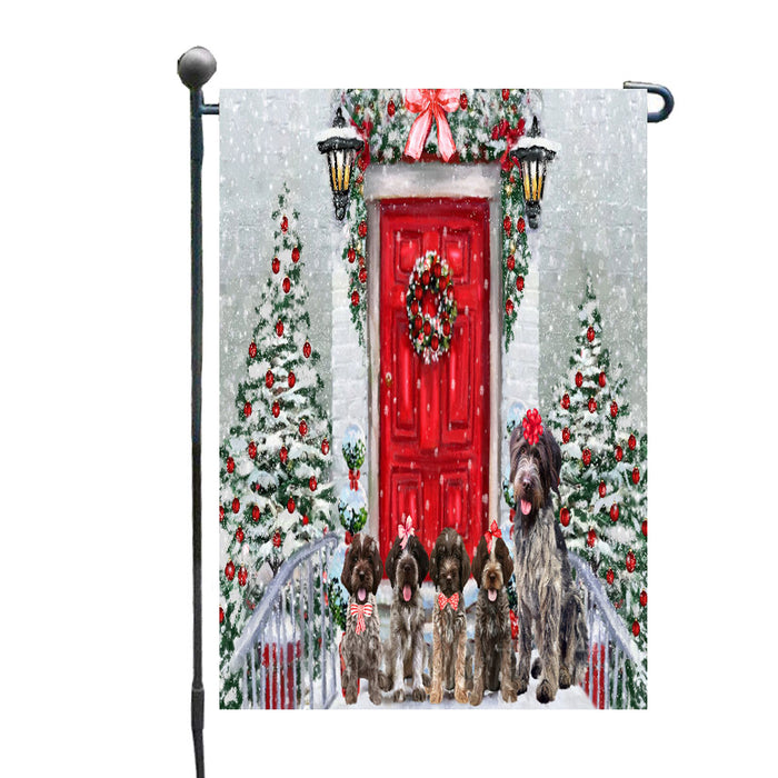 Christmas Holiday Welcome Wirehaired Pointing Griffon Dogs Garden Flags- Outdoor Double Sided Garden Yard Porch Lawn Spring Decorative Vertical Home Flags 12 1/2"w x 18"h