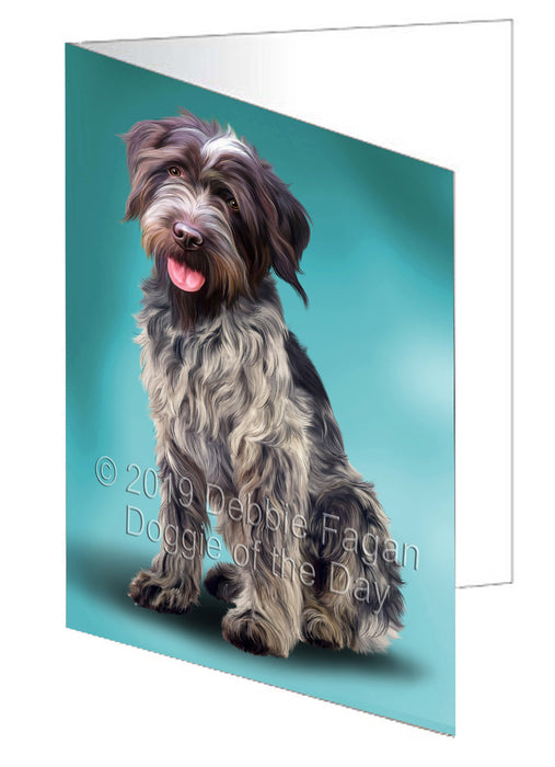 Wirehaired Pointing Griffon Dog Handmade Artwork Assorted Pets Greeting Cards and Note Cards with Envelopes for All Occasions and Holiday Seasons GCD77708