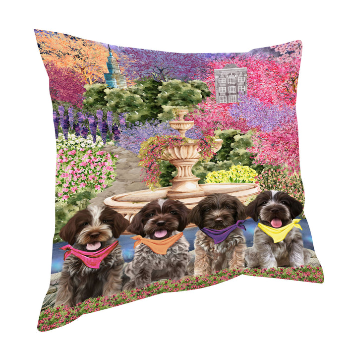 Wirehaired Pointing Griffon Throw Pillow, Explore a Variety of Custom Designs, Personalized, Cushion for Sofa Couch Bed Pillows, Pet Gift for Dog Lovers