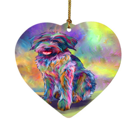 Paradise Wave Wirehaired Pointing Griffon Dog Heart Christmas Ornament HPORA58765