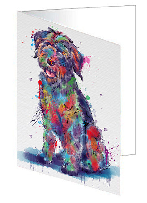 Watercolor Wirehaired Pointing Griffon Dog Handmade Artwork Assorted Pets Greeting Cards and Note Cards with Envelopes for All Occasions and Holiday Seasons GCD80033