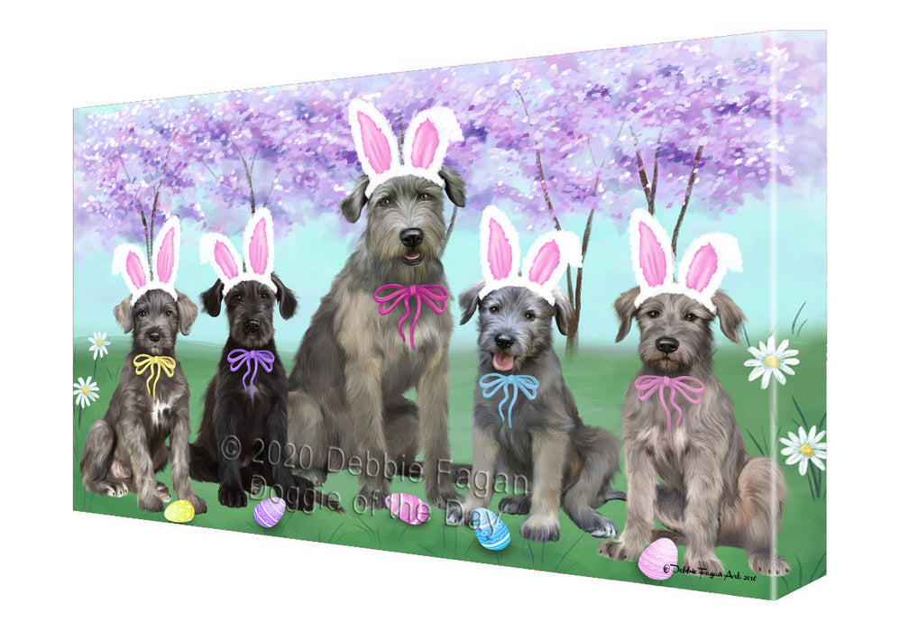 Easter Holiday Wolfhound Dogs Canvas Wall Art - Premium Quality Ready to Hang Room Decor Wall Art Canvas - Unique Animal Printed Digital Painting for Decoration