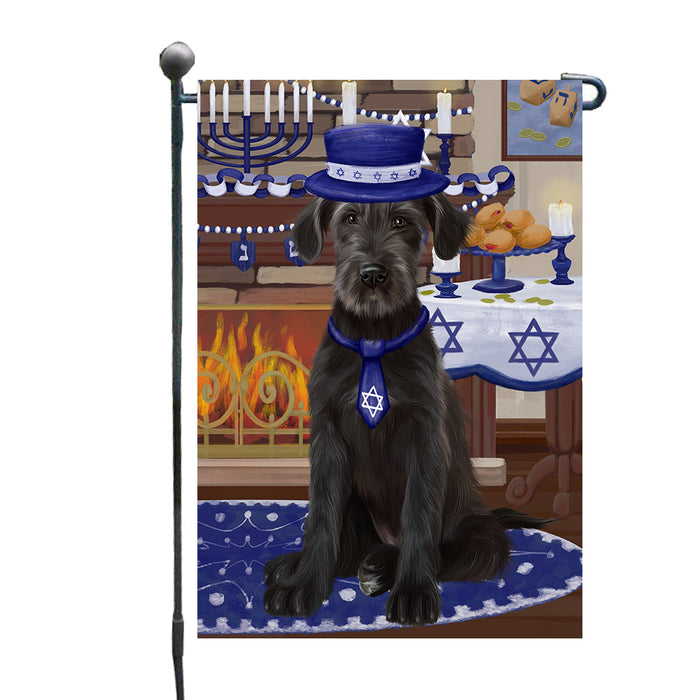 Happy Hanukkah Wolfhound Dog Garden Flags Outdoor Decor for Homes and Gardens Double Sided Garden Yard Spring Decorative Vertical Home Flags Garden Porch Lawn Flag for Decorations