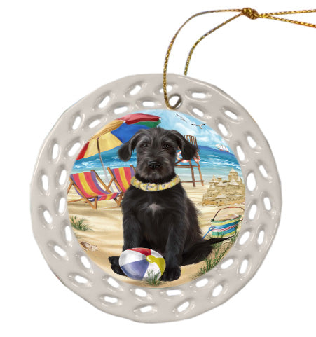 Pet Friendly Beach Wolfhound Dog Doily Ornament DPOR58584