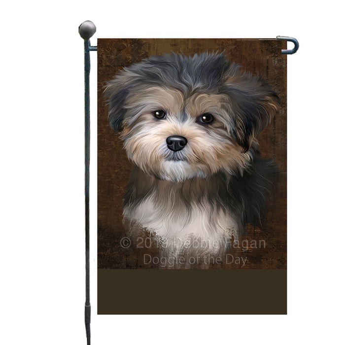 Personalized Rustic Yorkipoo Dog Custom Garden Flag GFLG63675