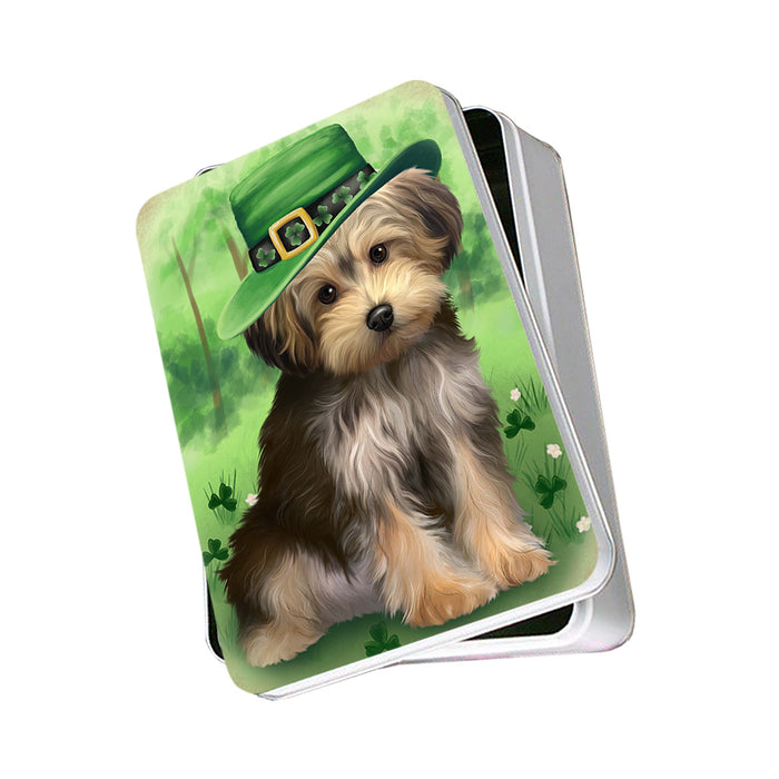 St. Patricks Day Irish Portrait Yorkipoo Dog Photo Storage Tin PITN49431