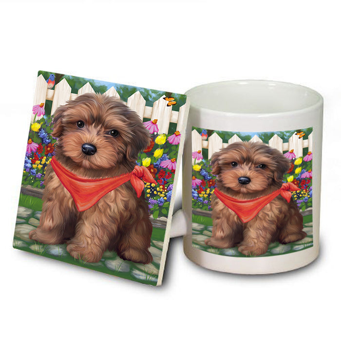 Spring Floral Yorkipoo Dog Mug and Coaster Set MUC52276