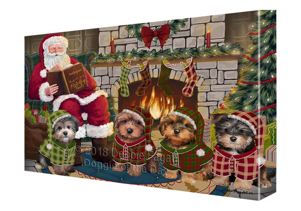 Christmas Cozy Holiday Tails Yorkipoos Dog Canvas Print Wall Art Décor CVS118547