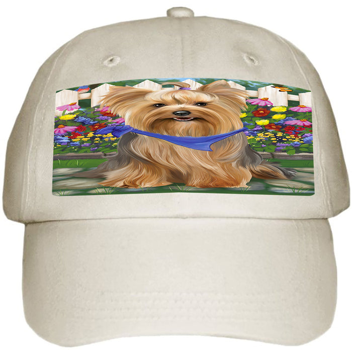 Spring Floral Yorkshire Terrier Dog Ball Hat Cap HAT59859