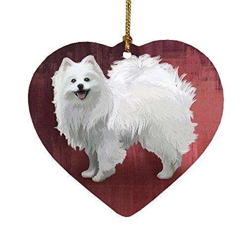 American Eskimo Dog Heart Christmas Ornament