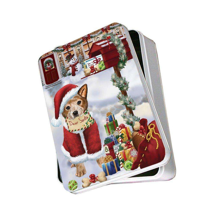Australian Cattle Dear Santa Letter Christmas Holiday Mailbox Dog Photo Storage Tin