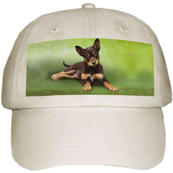 Australian Kelpie Dog Ball Hat Cap Off White
