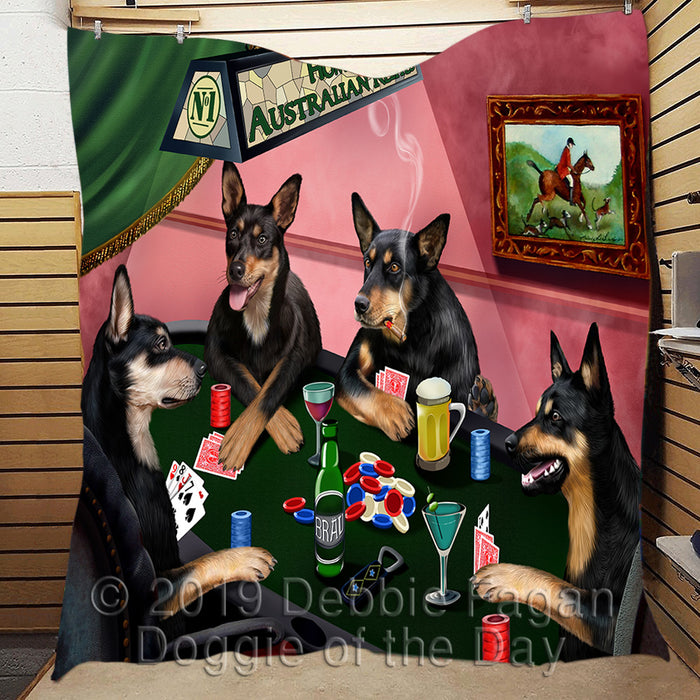 Home of  Australian Kelpie Dogs Playing Poker Quilt