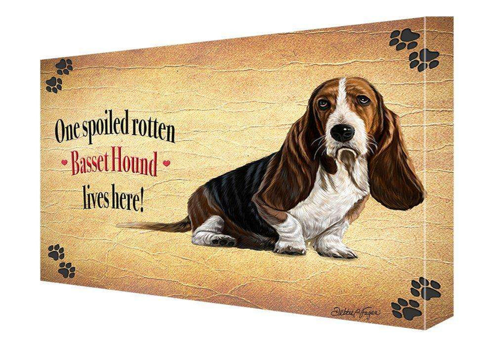 Basset Hound Spoiled Rotten Dog Painting Printed on Canvas Wall Art Signed