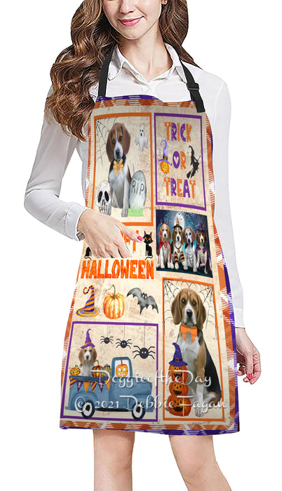 Happy Halloween Trick or Treat Beagle Dogs Cooking Kitchen Adjustable Apron Apron49287
