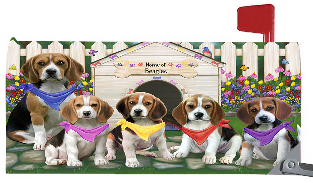 Spring Dog House Beagle Dogs Magnetic Mailbox Cover MBC48616