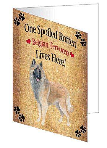 Belgian Tervuren Spoiled Rotten Dog Handmade Artwork Assorted Pets Greeting Cards and Note Cards with Envelopes for All Occasions and Holiday Seasons