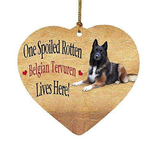 Belgian Tervuren Spoiled Rotten Dog Heart Christmas Ornament