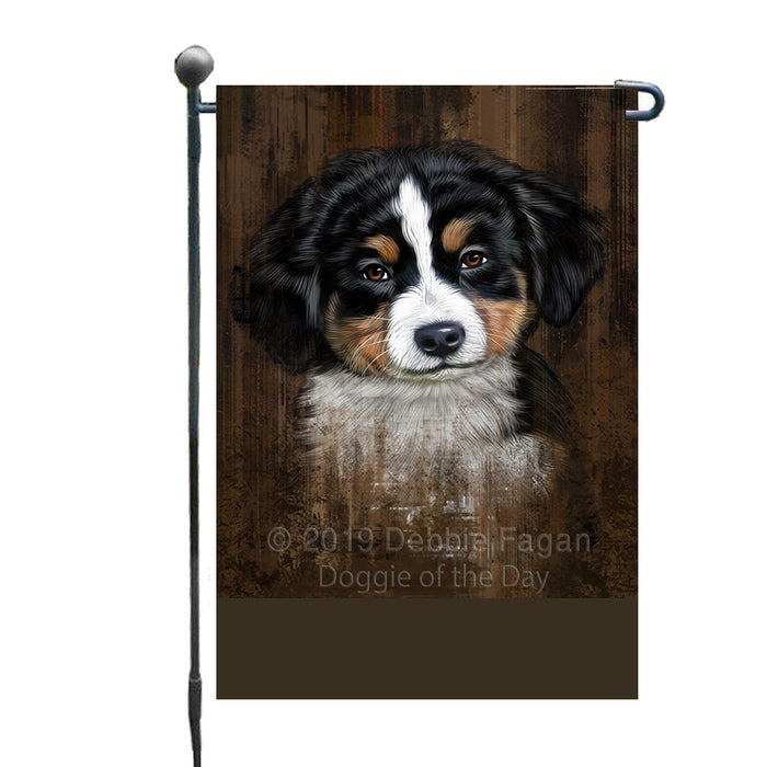 Personalized Rustic Bernese Mountain Dog Custom Garden Flag GFLG63430